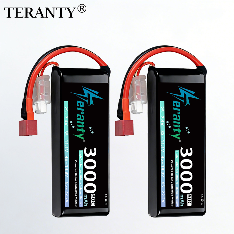 Drone Battery Connector - แบตเตอรี่ลิเธียมโพลิเมอร์ TERANTY 2S 3000mAh 7.4V 60C