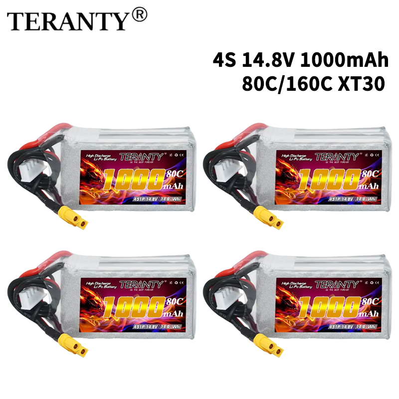 Drone Battery Connector - TERANTY 4S 1000mAh 14.8V 80C/160C แบตเตอรี่ลิโพพร้อมปลั๊ก